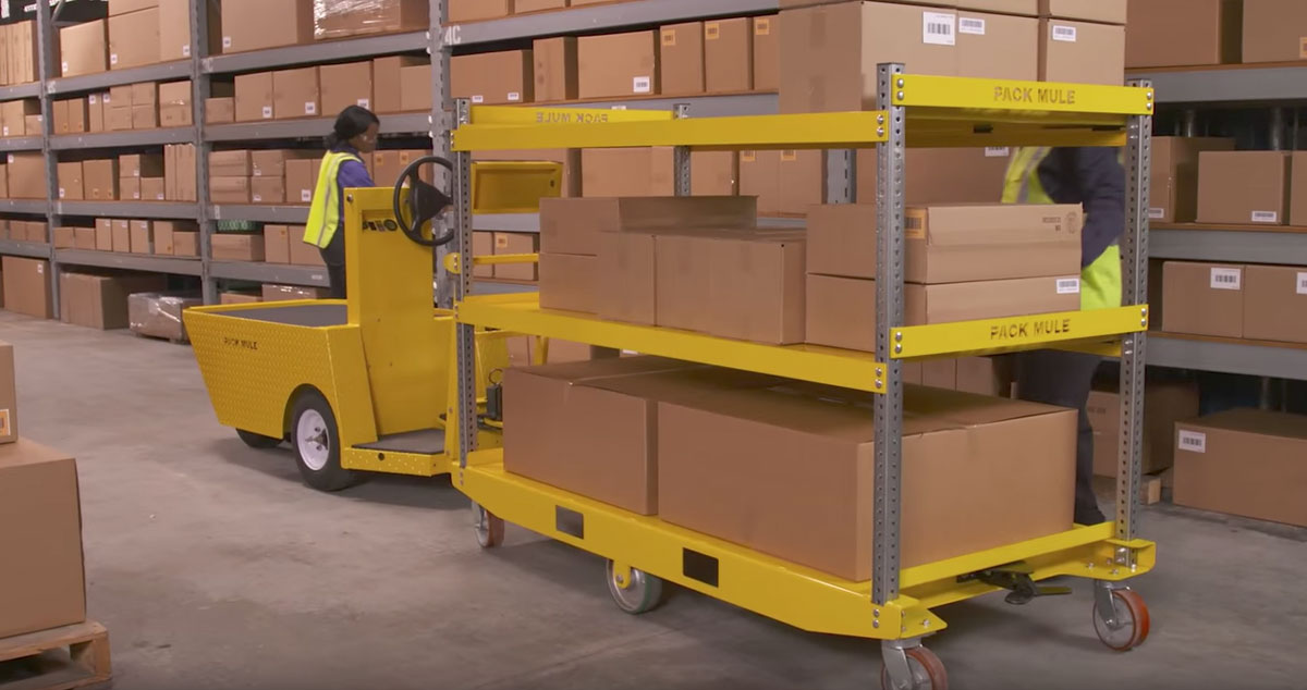 Stock Chaser pulling Delivery Cart